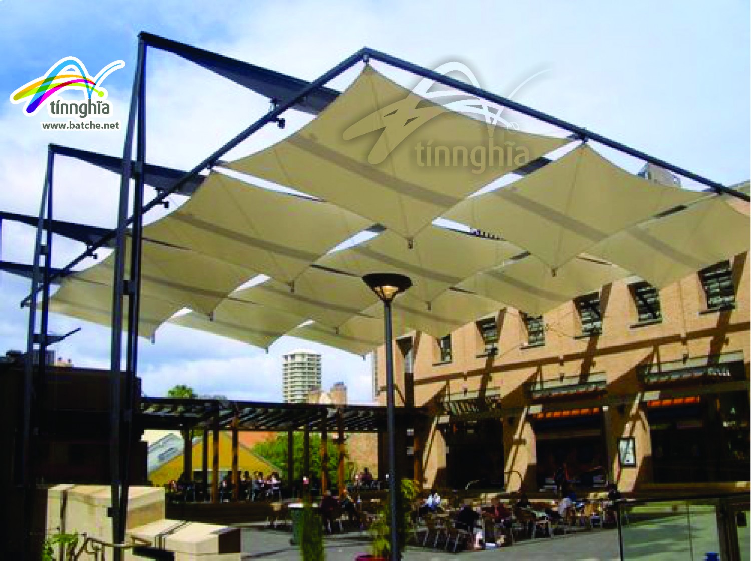 Handy Square Shade Sail for Coffee Shop