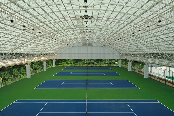 Shade Sails for Twin Tennis Court