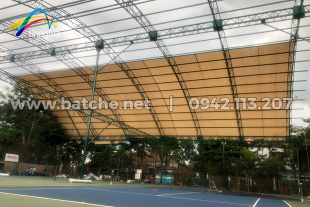 Mái che bạt HDPE 2 sân tennis khu biệt thự Minh Thành